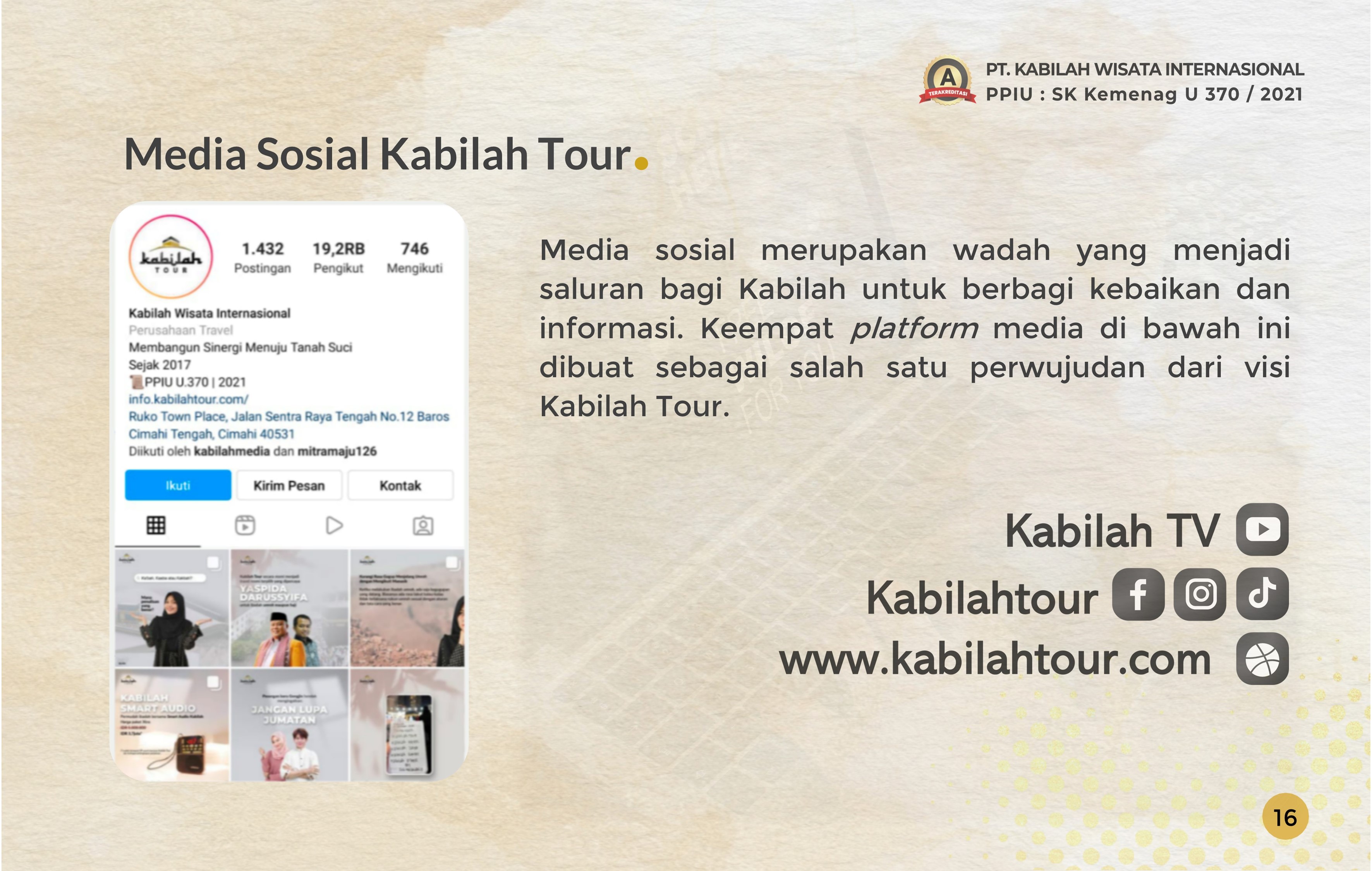 Company Profile Kabilah Tour — Slide 18